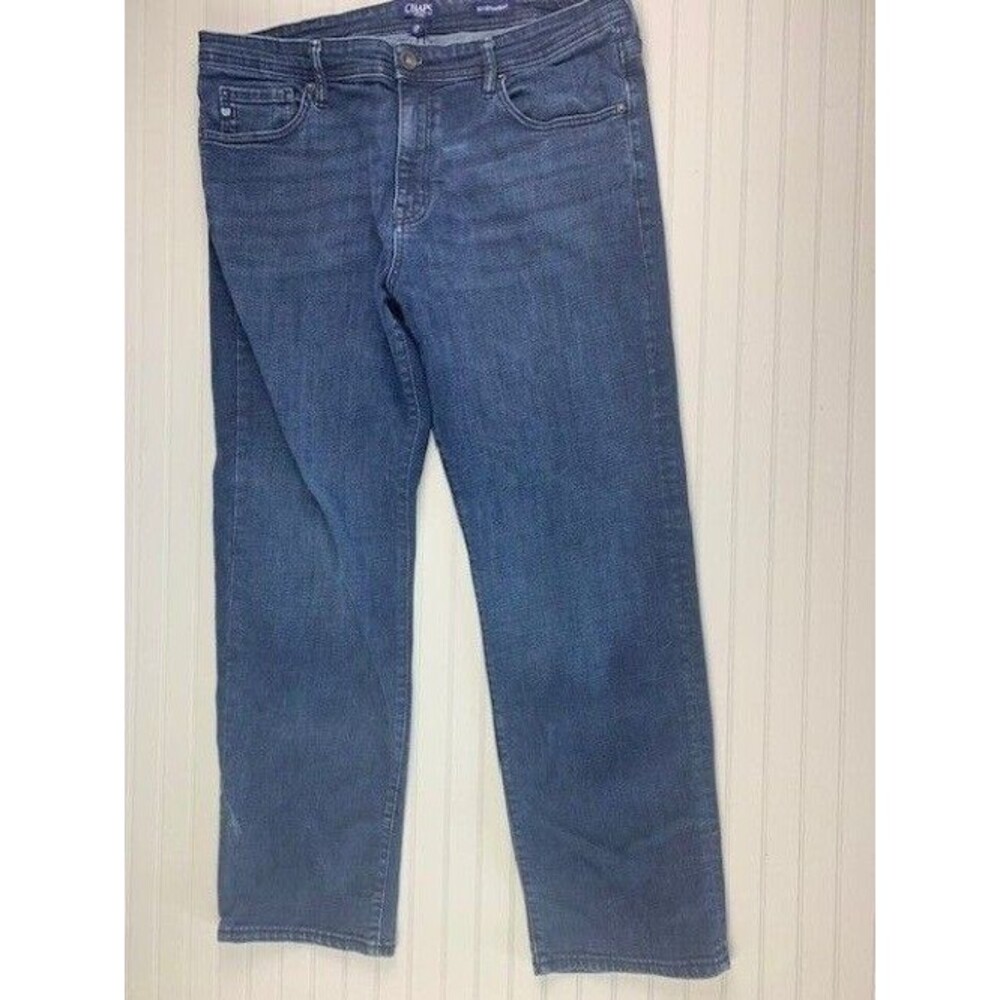 Chaps Size 38x32 Mens Jeans Slim Straight Stretch Dark Wash (Actual Inseam 30.5)